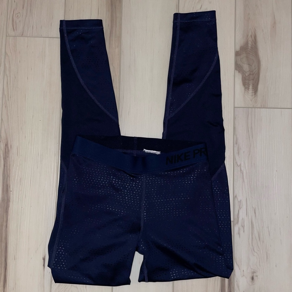 Nike Pro Dri Fit Navy Active Workout Leggings Pants